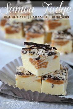 Chocolate, Caramel, Coconut Fudge (aka Samoa Fudge