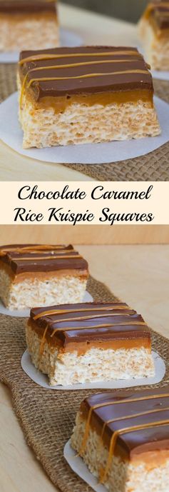 Chocolate Caramel Rice Krispie Squares