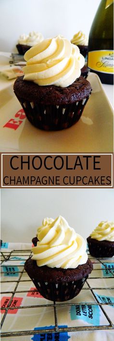 Chocolate Champagne Celebration Cupcakes