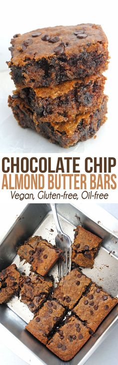 Chocolate Chip Almond Butter Bars (vegan + gluten-free