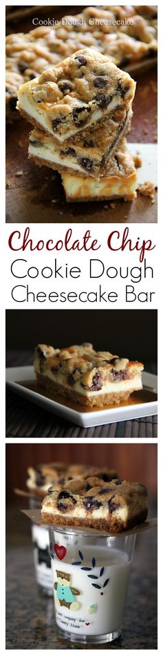 Chocolate Chip Cookie Dough Cheesecake Bar