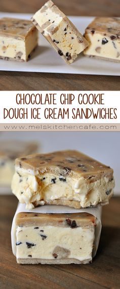 Chocolate Chip Cookie Dough Ice Cream Sandwiches