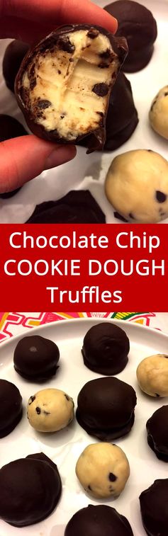 Chocolate Chip Cookie Dough Truffles With No-Bake Edible Cookie Dough