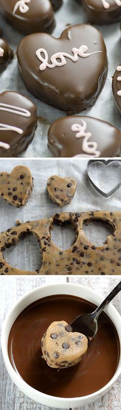 Chocolate Chip Cookie Dough Valentine’s Hearts