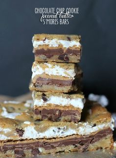 Chocolate Chip Cookie Peanut Butter S’mores Bars