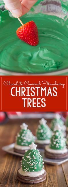 Chocolate Covered Strawberry Christmas Trees