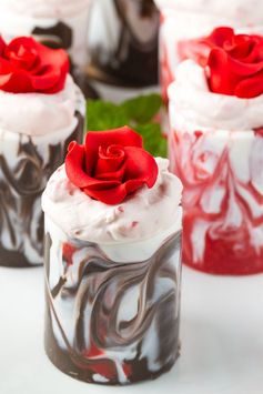 Chocolate Cups with Strawberry Mousse