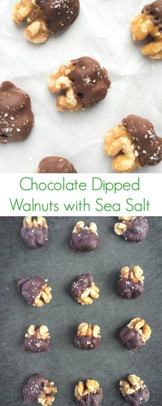 Chocolate Dipped Walnuts with Sea Salt