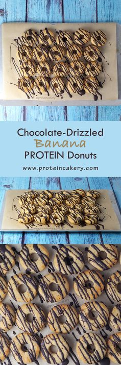 Chocolate-Drizzled Banana Protein Donuts