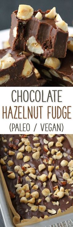 Chocolate Hazelnut Fudge (paleo, vegan, gluten-free