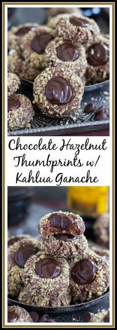 Chocolate Hazelnut Thumbprints with Kahlua Ganache