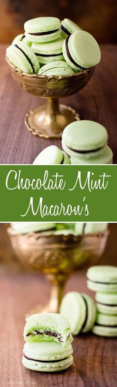 Chocolate Mint Macarons