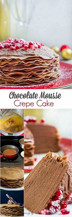 Chocolate Mousse Crepe Cake