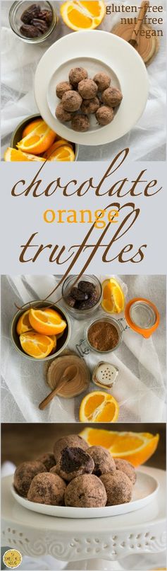 Chocolate Orange Truffles. Nut-free, Oil-free, Gluten-free