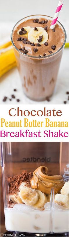 Chocolate Peanut Butter Banana Breakfast Shake