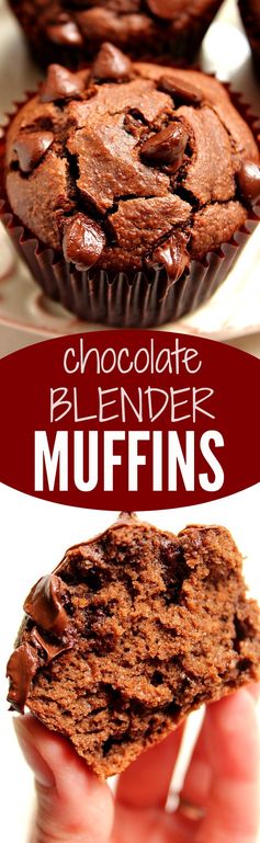 Chocolate Peanut Butter Blender Muffins