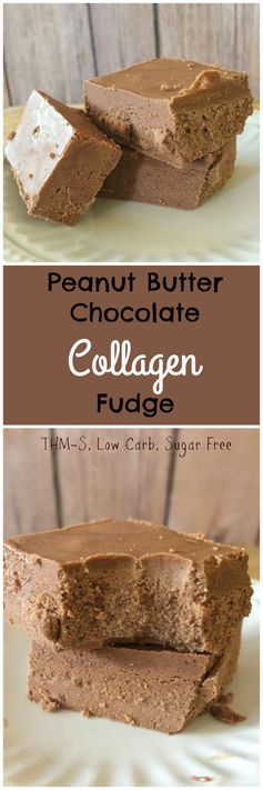 Chocolate Peanut Butter Collagen Fudge (Low Carb, Sugar Free, THM-S