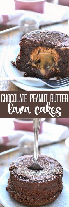 Chocolate Peanut Butter Lava Cakes