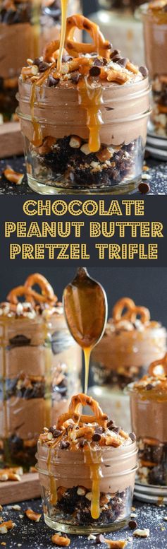 Chocolate Peanut Butter Pretzel Trifle