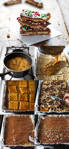 Chocolate Peanut Butter Saltine Toffee