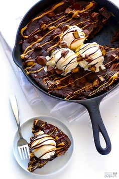 Chocolate Peanut Butter Skillet Cookie