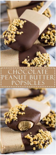 Chocolate Peanut Butter Yoghurt Popsicles