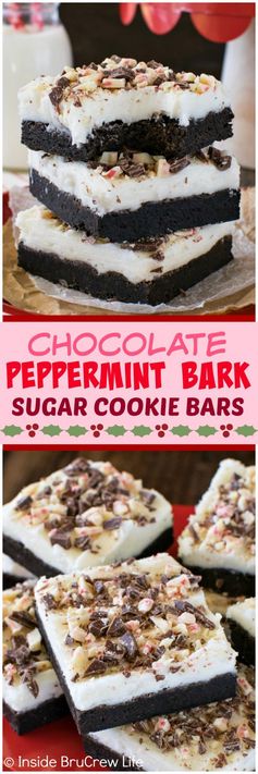 Chocolate Peppermint Bark Sugar Cookie Bars