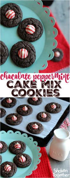 Chocolate Peppermint Cake Mix Cookies