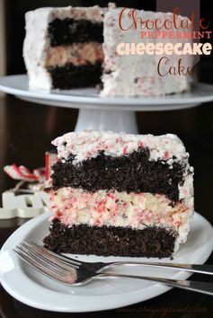 Chocolate Peppermint Cheesecake Cake