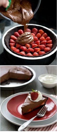 Chocolate Strawberry Oasis Pie