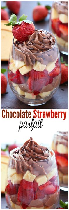 Chocolate strawberry parfait