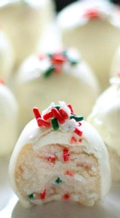 Christmas Funfetti Cake Batter Truffles