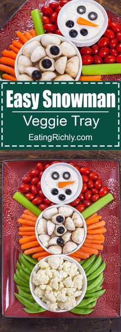 Christmas Veggie Tray Snowman