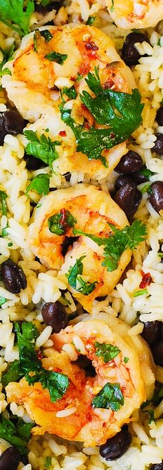 Cilantro-Lime Black Bean Shrimp and Rice