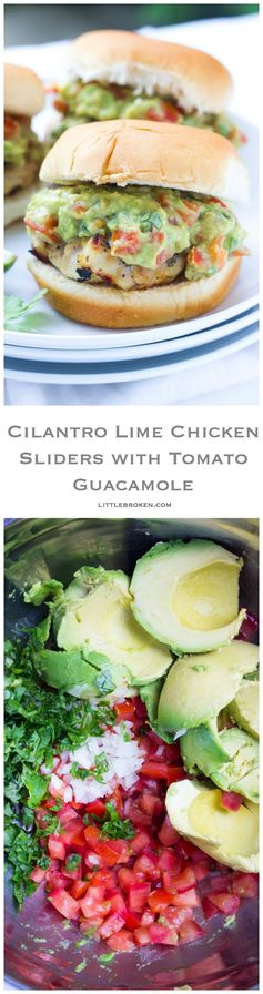 Cilantro Lime Chicken Sliders with Tomato Guacamole