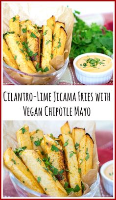 Cilantro-Lime Jicama Fries with Vegan Chipotle Mayo