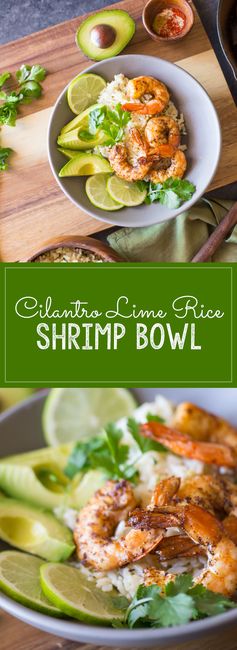 Cilantro Lime Rice Shrimp Bowl