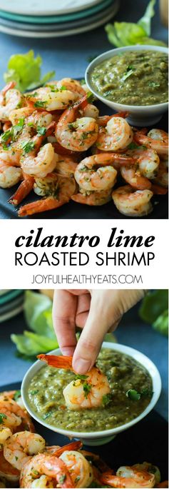 Cilantro Lime Shrimp with Roasted Tomatillo Sauce