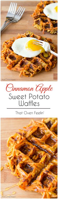 Cinnamon Apple Sweet Potato Waffles