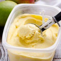 Clean Eating No Churn Mango Ice Cream