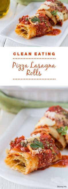 Clean Eating Pizza Lasagna Rolls