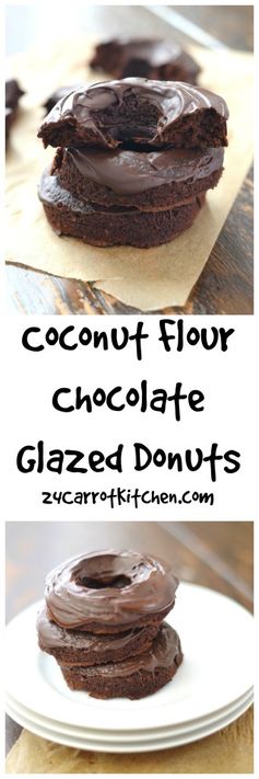 Coconut Flour Chocolate Glazed Donuts