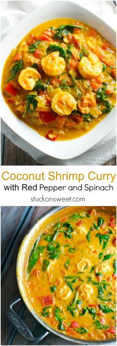 Coconut Shrimp Curry with Red Pepper and Spinach