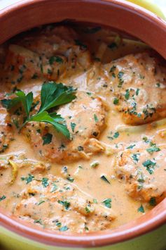 Cod in Creamy Red Roasted Pepper Sauce