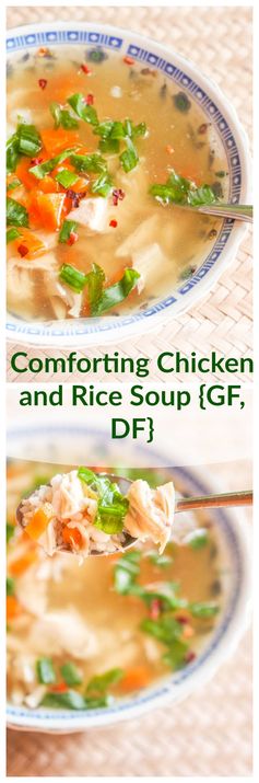 Comforting Chicken and Rice Soup with Homemade Chicken Broth (GF, DF