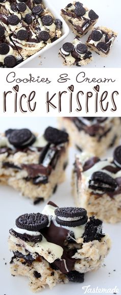 Cookies & Cream Rice Krispie Squares