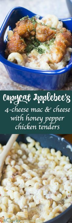 Copycat Apleebee's 4 Cheese Macaroni and Cheese with Honey Pepper Chicken Tenders