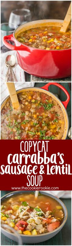 Copycat Carrabba's Sausage and Lentil Soup