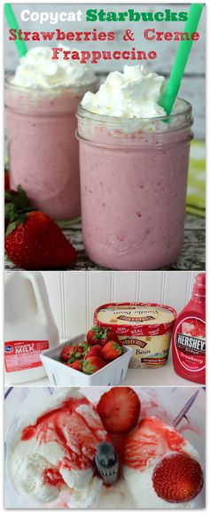 Copycat Starbucks Strawberries and Creme Frappuccino