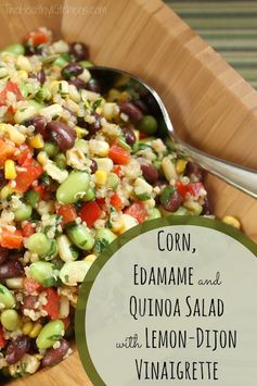 Corn, Edamame and Quinoa Salad with Lemon-Dijon Vinaigrette